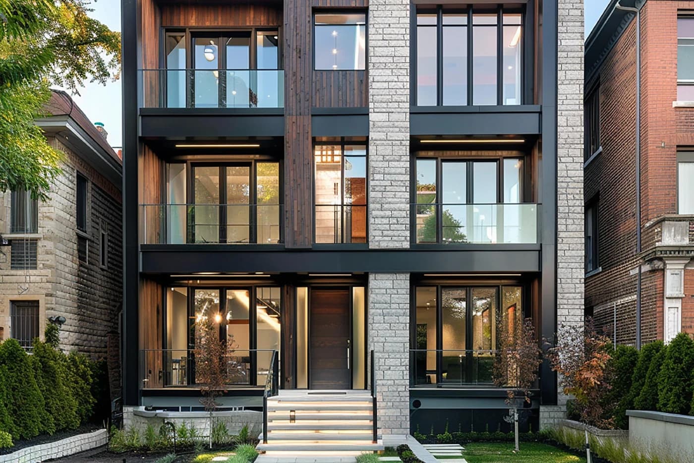 Modern home exterior prepared for listing photography